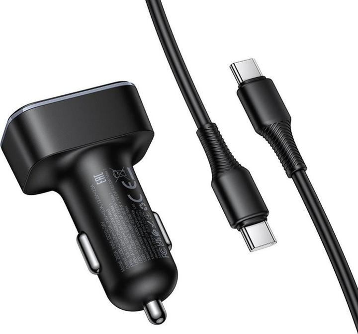 Produktbild Hoco Auto charger Car charger with LCD 2xUSB A + 1xUSB C PD QC3.0 42W Z63A black