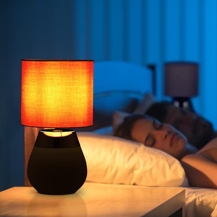 Produktbild Relaxdays Tischlampe mit Stoffschirm 2er Set (E14)