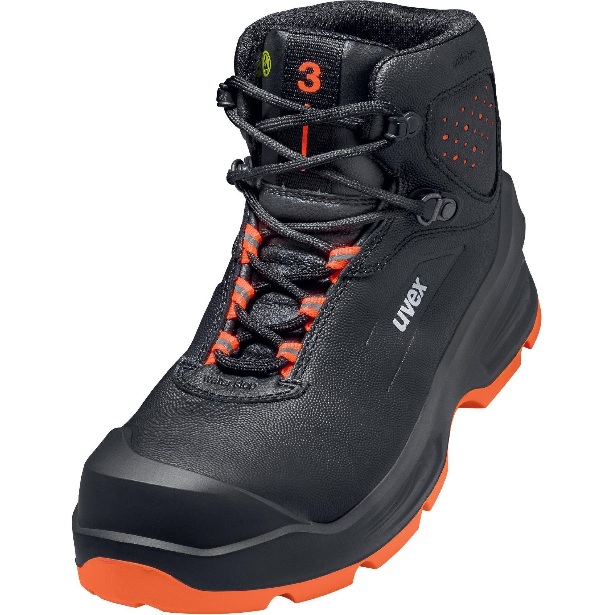 Uvex Safety, Sicherheitsschuhe, 6873347 Sicherheitsstiefel S3 Schuhgrösse (EU): 47 Schwarz, Orange 1 Paar (S3, 47)