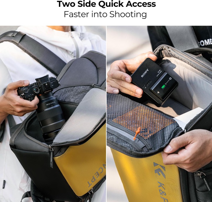 Produktbild K&F Concept Rucksack Alpha Air 25l gelb #KF-13.128 (Neuheit) (Fotorucksack, 25 l)