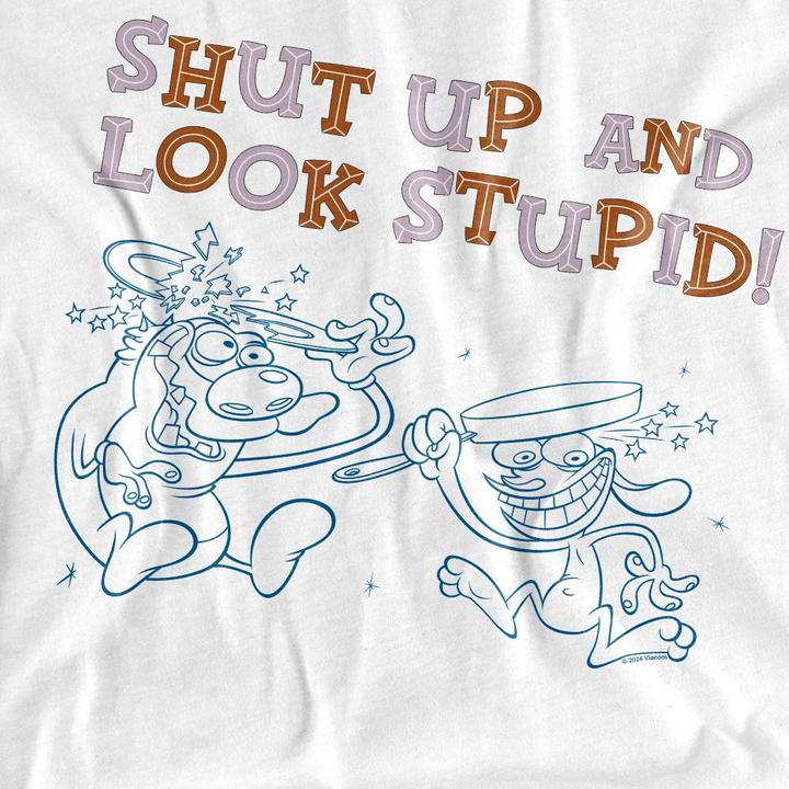 Immagine prodotto Ren & Stimpy Shut Up And Look Stupid! Maglietta Adulto Unisex (M)