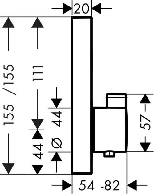 Immagine prodotto hansgrohe HG SHOWERSELECT set pronto per il montaggio per termostati da incasso 1 consumatore cromo