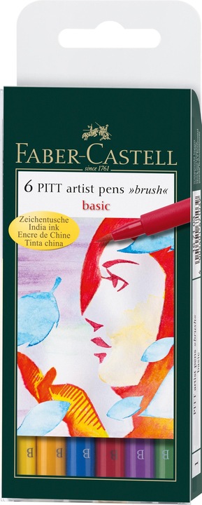Actual product image Faber-Castell PITT Artist Pen Case Basic (Multicoloured, Basic, 6 x)