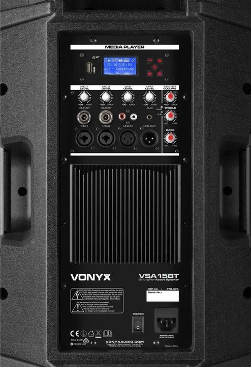 Actual product image Vonyx Speaker VSA15BT (Active, 1x 1000 W)