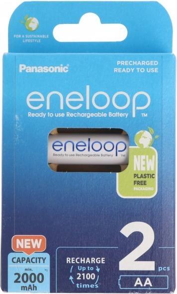 Panasonic Eneloop Akku AA 2er-Blister BK-3MCCE/2B und 1x AccuCell AccuSafe (2 Stk., AA, 2000 mAh)