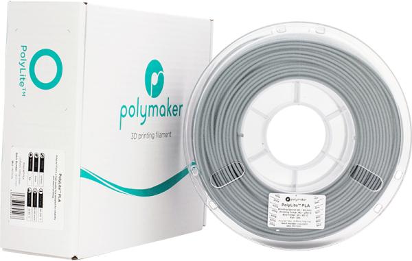 Actual product image Polymaker PolyLite PLA - Grey - 2.85mm (PLA, 2.85 mm, 1000 g, Grey)