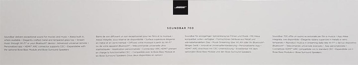 Immagine prodotto Bose Barra sonora 700 (2.1 canali)