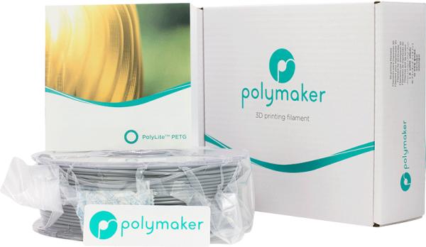 Image du produit Polymaker PolyLite PETG - Grey - 2.85mm (PETG, 2.85 mm, 1000 g, Gris)