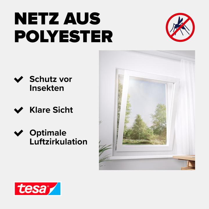Actual product image tesa Insect screen COMFORT for windows, with Velcro tape, self-adhesive, without drilling (130 x 150 cm)