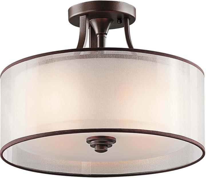 Produktbild Elstead Lighting Lacey Deckenleuchte E27 3-fach Mission Bronze helle Umbra, Erd-Farbe, metallisch gefrostet (E27)