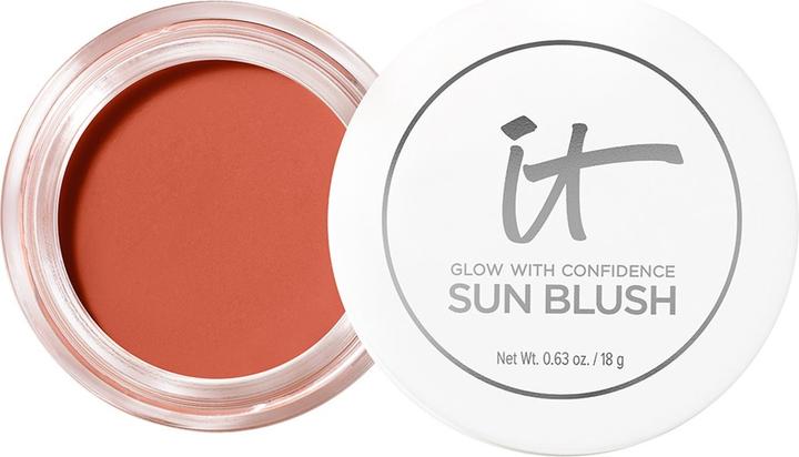 It Cosmetics Glow with Confidence Sun Cream Blush Blendable Buildable Blush Bronzer Pop Sun-Blushed (Sun-Blushed, Highlighter, Bronzer, 18 g)