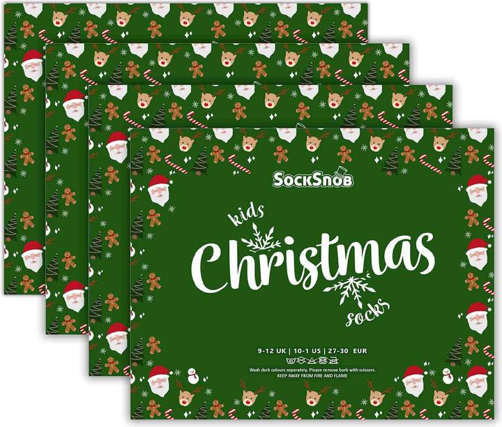 Actual product image Sock Snob Kinder Lustige Weihnachtssocken | Baumwolle Bunt Festliche Socken (30 - 36)