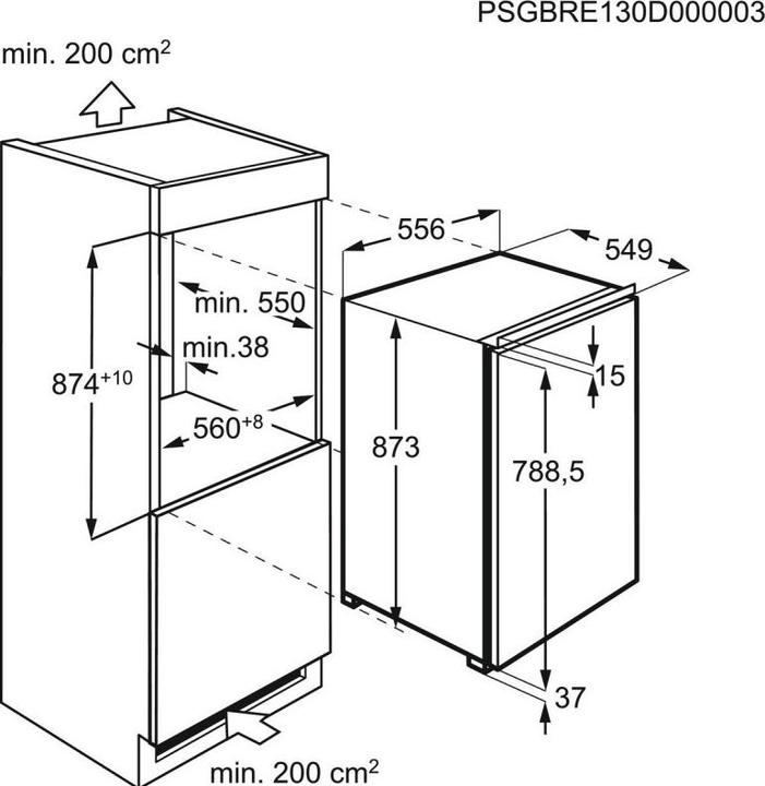 Actual product image Electrolux AEG built-in refrigerator (137 l)