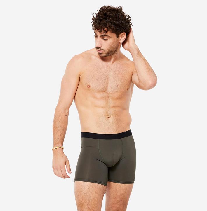 Actual product image Decathlon Functional pants boxer shorts men's breathable 3-pack - navy/blue/khaki (L, pack of 3)