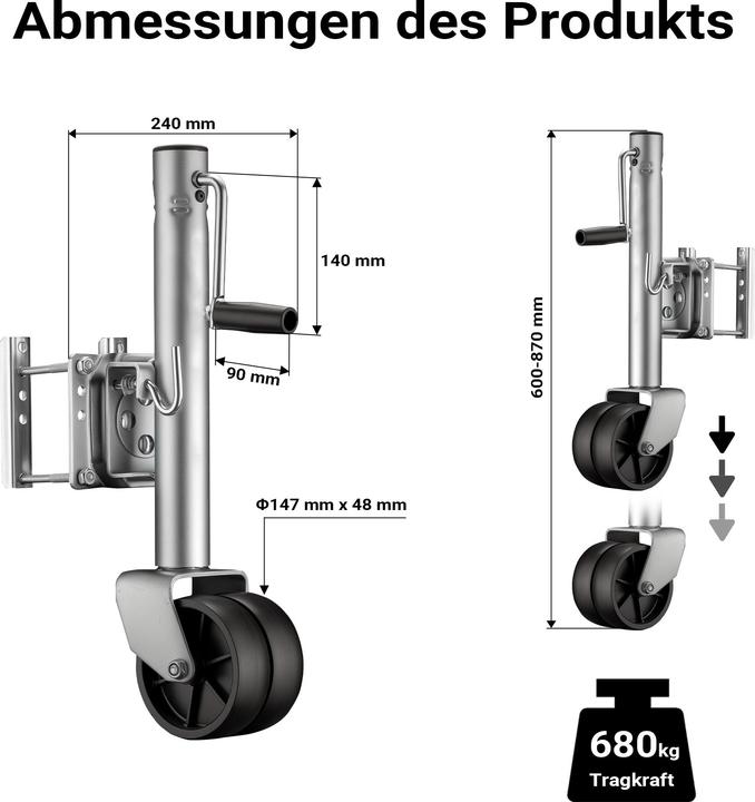 Actual product image Wiltec Double support wheel