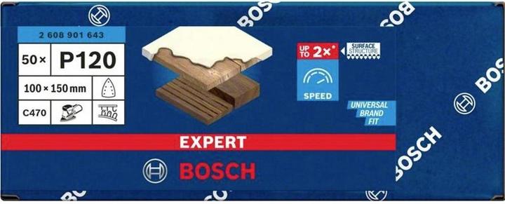 Actual product image Bosch Professional Zubehör EXPERT C470 Sandpaper, 100 x 150 mm, G 120, 50 pieces (G120)
