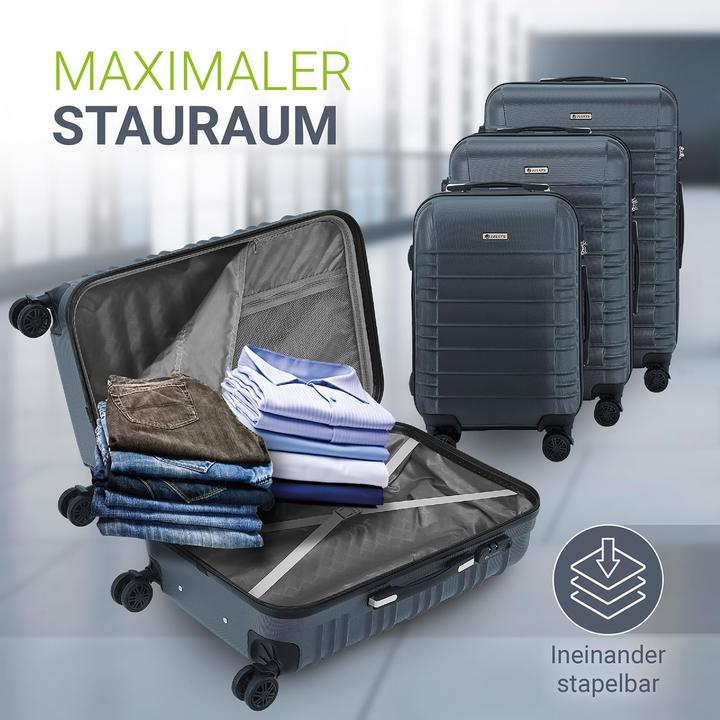 Produktbild Juskys 3-teilgies Hartschalen-Kofferset (120 l)