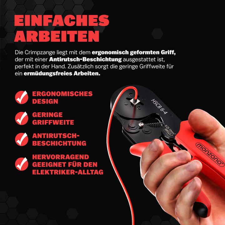 Produktbild Monzana Crimpzange + Aderendhülsen Set (55 mm)
