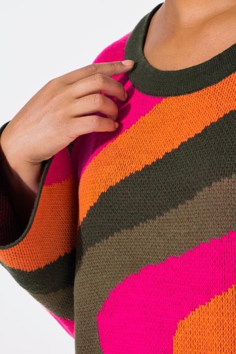 Produktbild Angel of Style Pullover, oversized, Colormuster, Trompetenärmel (54)
