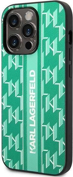 Actual product image Karl Lagerfeld KLHCP14LPGKLSKN iPhone 14 Pro 6.1" hardcase zielony/green Monogram Stripe (Apple iPhone 14 Pro)