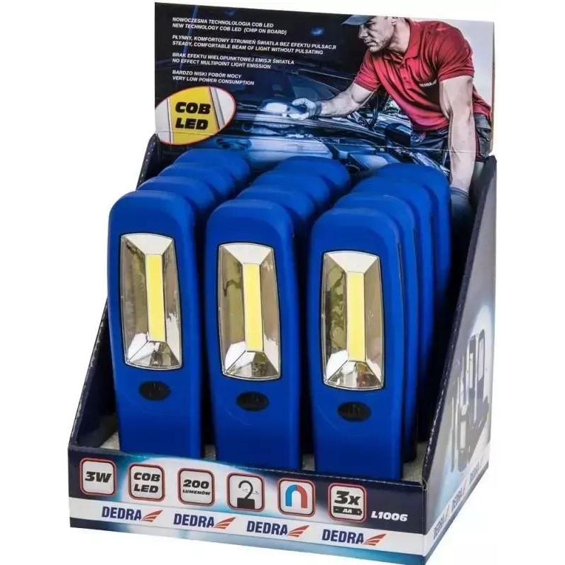 Thumbnail - Dedra, Taschenlampe, 3W COB LED länglich mit Batterien (L1006) (200 lm)