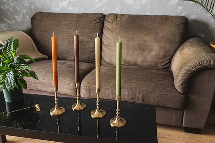 Image du produit Donau Home Bougie de table longue rainurée laquée 4 pcs. (4 pcs)