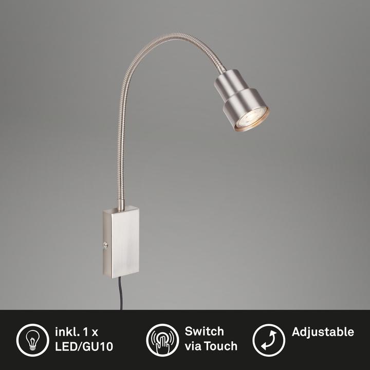 Produktbild Briloner LED Bettleuchte, matt-nickel, 1xLED/GU10/5W (400 lm, GU10)
