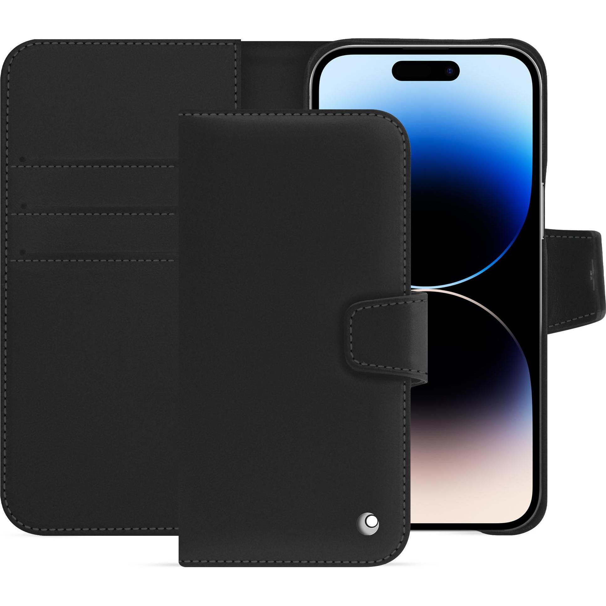 Noreve Lederschutzhülle Apple iPhone 15 Pro Max (Apple iPhone 15 Pro Max), Smartphone Hülle, Schwarz