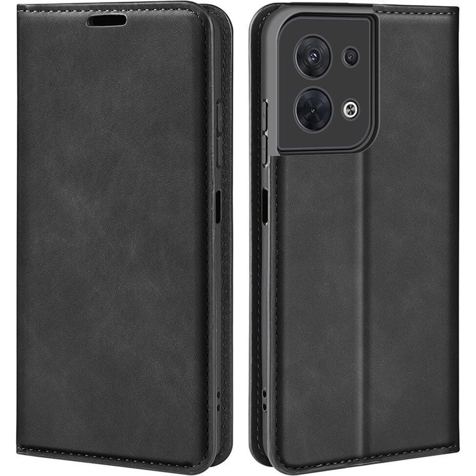 Cover-Discount OPPO Reno8 - Stand Flip Case Hülle schwarz (Oppo Reno 8), Smartphone Hülle, Schwarz