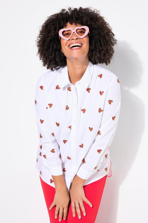 Produktbild Angel of Style Bluse, oversized, Glitzerherzen (44)