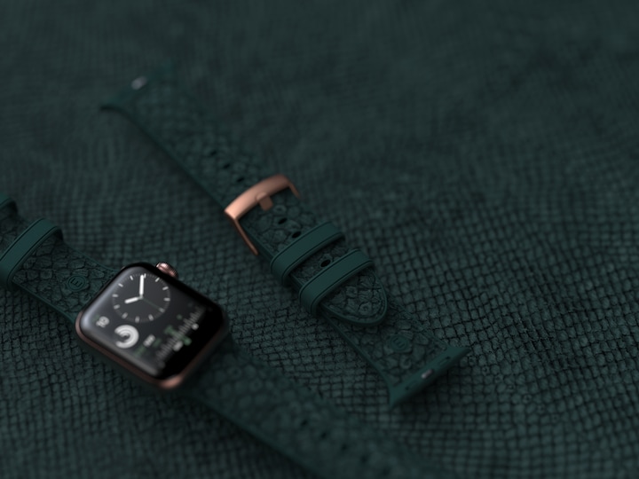 Actual product image Njord Jord Watch Strap For (44 mm, 45 mm, Vegan Leather, Salmon leather, Stainless steel fastener, Apple Watch)