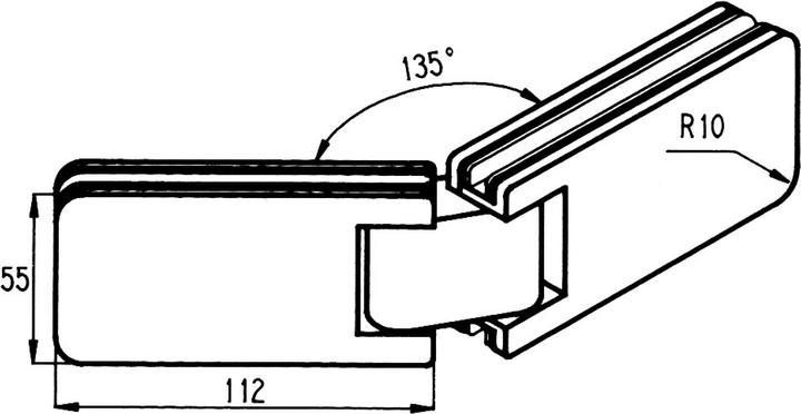 Productafbeelding effeff Douchedeurscharnieren glas/glas 135