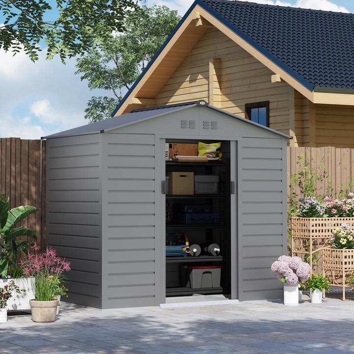 Produktbild Outsunny Gerätehaus Stahl Grau