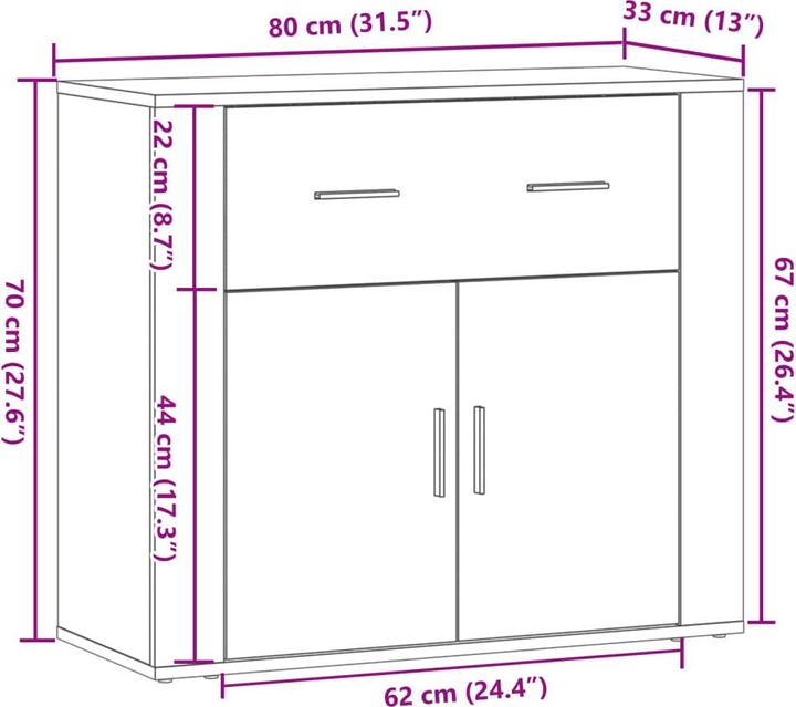 Image du produit vidaXL Sideboard (80 x 33 x 70 cm)
