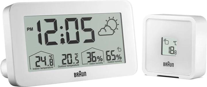 Actual product image Braun BC13WP digital alarm clock w. weather station