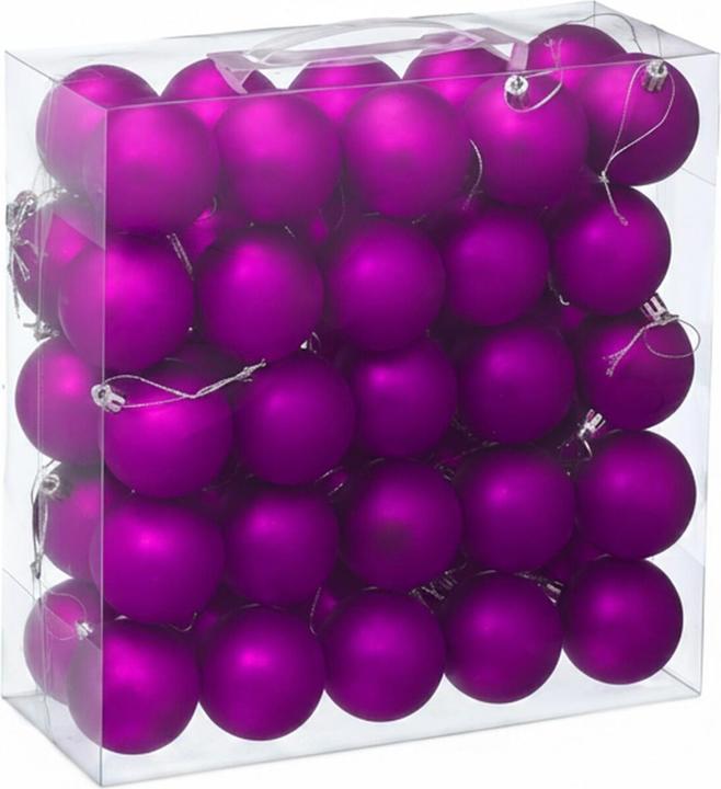 Productafbeelding Relaxdays - Weihnachtskugeln 50er Set, Pink/ Silber (50x)