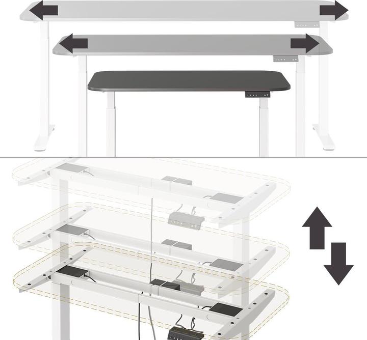 Produktbild Vicco Schreibtisch Elevate, Anthrazit/Weiss, 180 x 57.5 cm