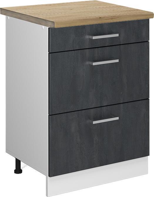 Goldkraft Eiche, Schwarz Beton, Schwarz-Beton, Weiss