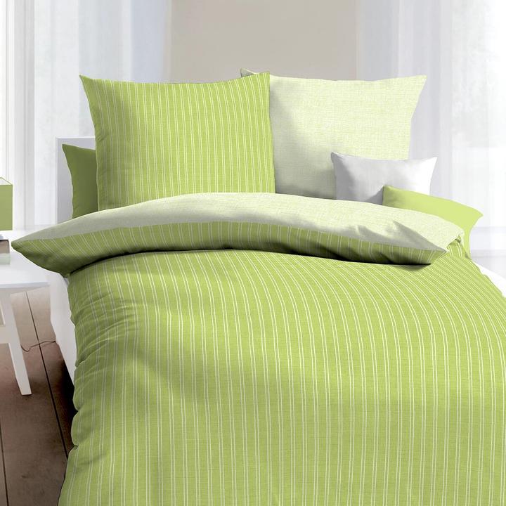 Actual product image Traumschlaf Mako satin bed linen Eternity Combo green (Bedding set, 160x210 cm + 65x100 cm)