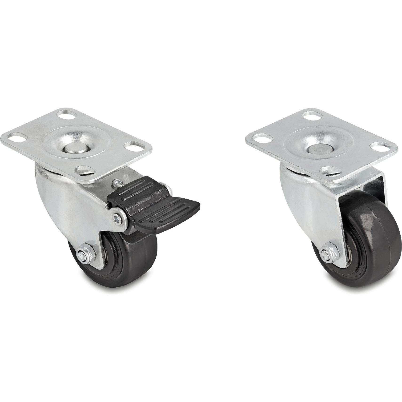 Delock, Möbelrollen, Schwerlast Lenkrolle Ø 50 mm Tragkraft bis 400 kg Set