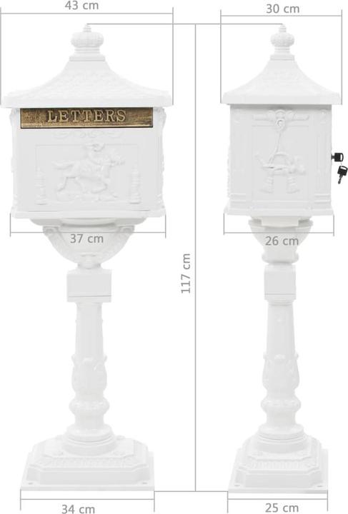 Produktbild vidaXL Säulenbriefkasten