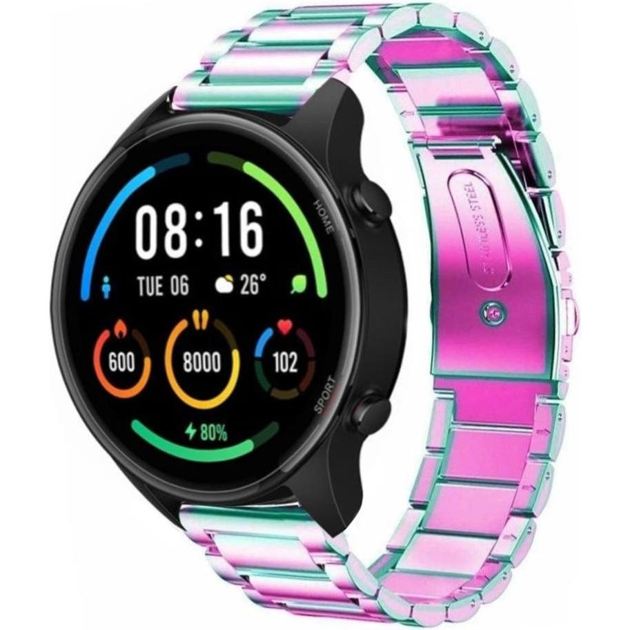 Strap-it Stahlarmband (Edelstahl, Xiaomi Mi Watch), Uhrenarmband, Mehrfarbig