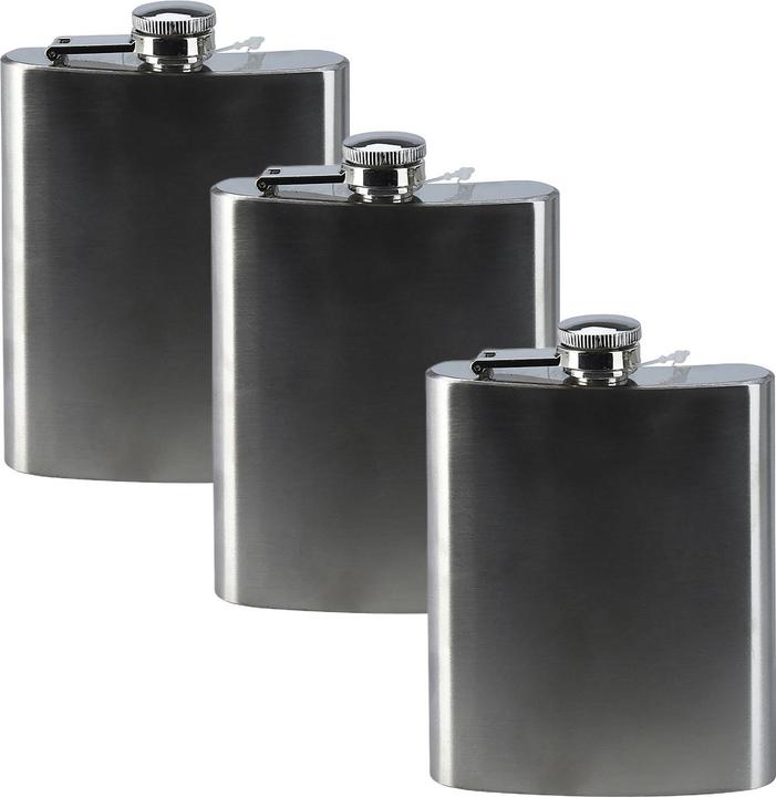 Produktbild Excellent Houseware 3er-Set Schnapsflasche aus Edelstahl (207 ml)