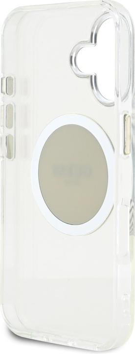 Immagine prodotto Guess Case IML Metal Colored Circle Classic Logo MagSafe for iPhone 16 grey (Apple iPhone 16)