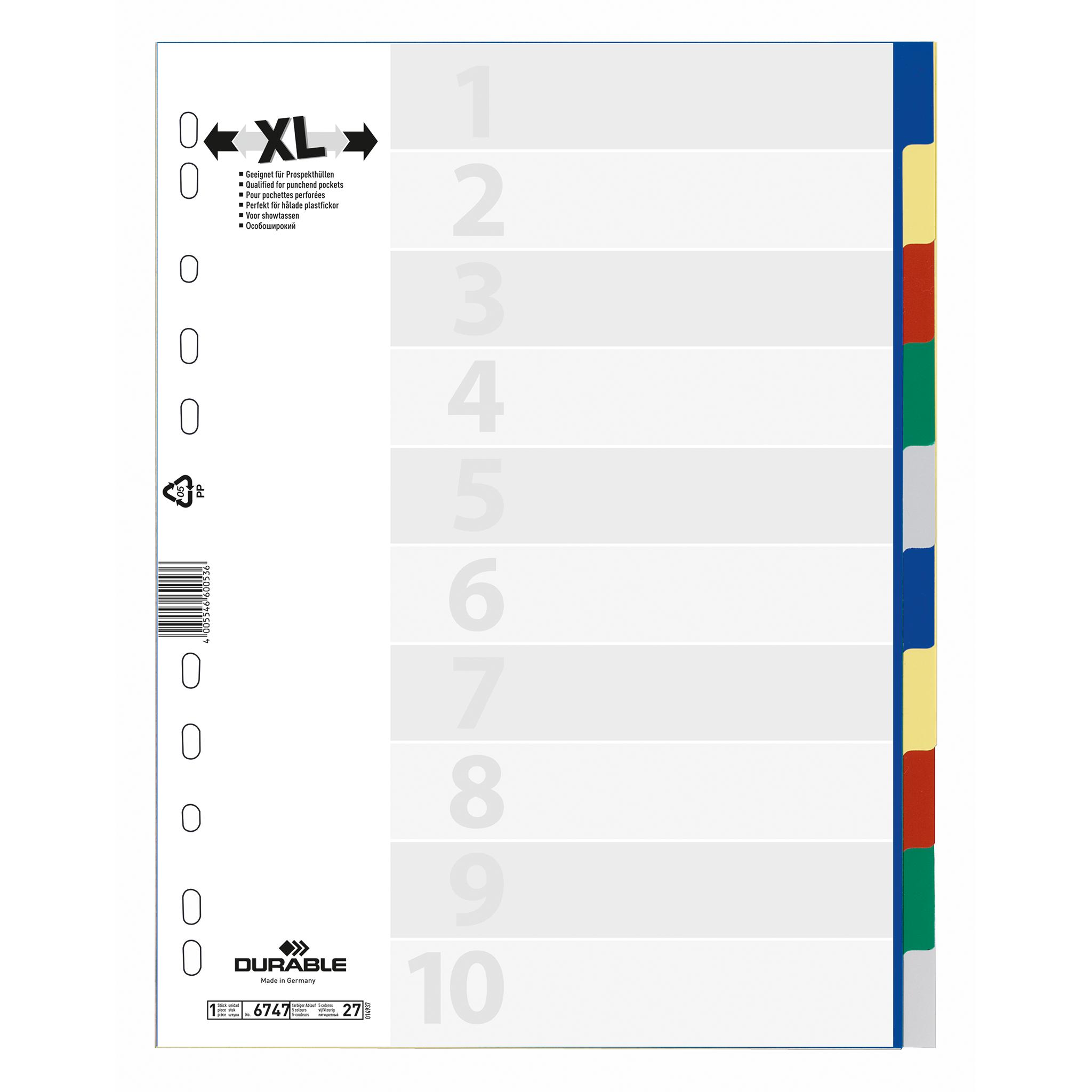 Thumbnail - Durable, Ordner Zubehör, PP-Register, diverse Ausführungen, einzeln