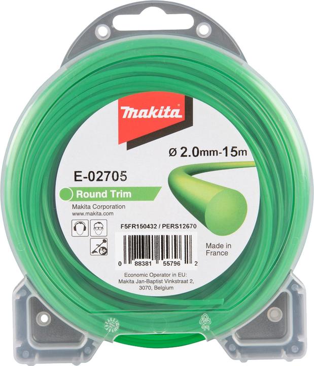 Actual product image Makita E-02705 Mähfaden rund 2,0mmx15m (Weed whacker, Trimmer line + line spool)