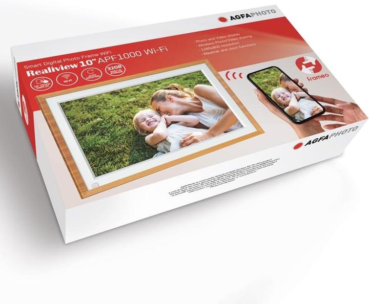 Produktbild AGFAPHOTO Digitale Fotolijst mit 10 Zoll Display, Fotoanzeige, Uhr, Kalender und Alarm (10", 1280 x 800 Pixel)