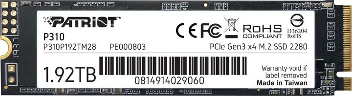 Produktbild Patriot P310 M.2 PCI Express 3.0 NVMe (1920 GB, M.2 2280)