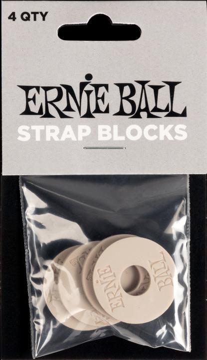 Produktbild Ernie Ball Gurtsicherungssystem, Strap Blocks, 4 Stück, grau (Instrumentengurt)