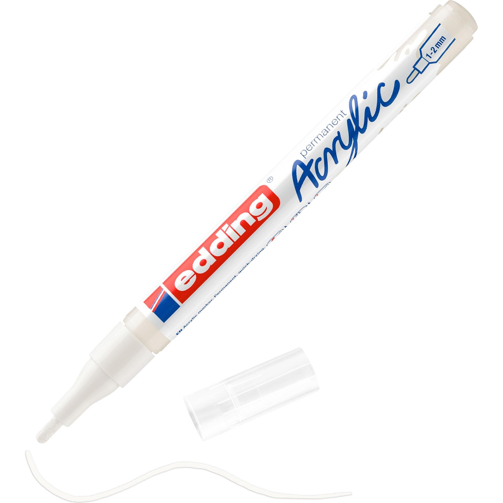 10x Edding, Marker, Acrylmarker 5300 Fein (White, 2 mm, 1 x)